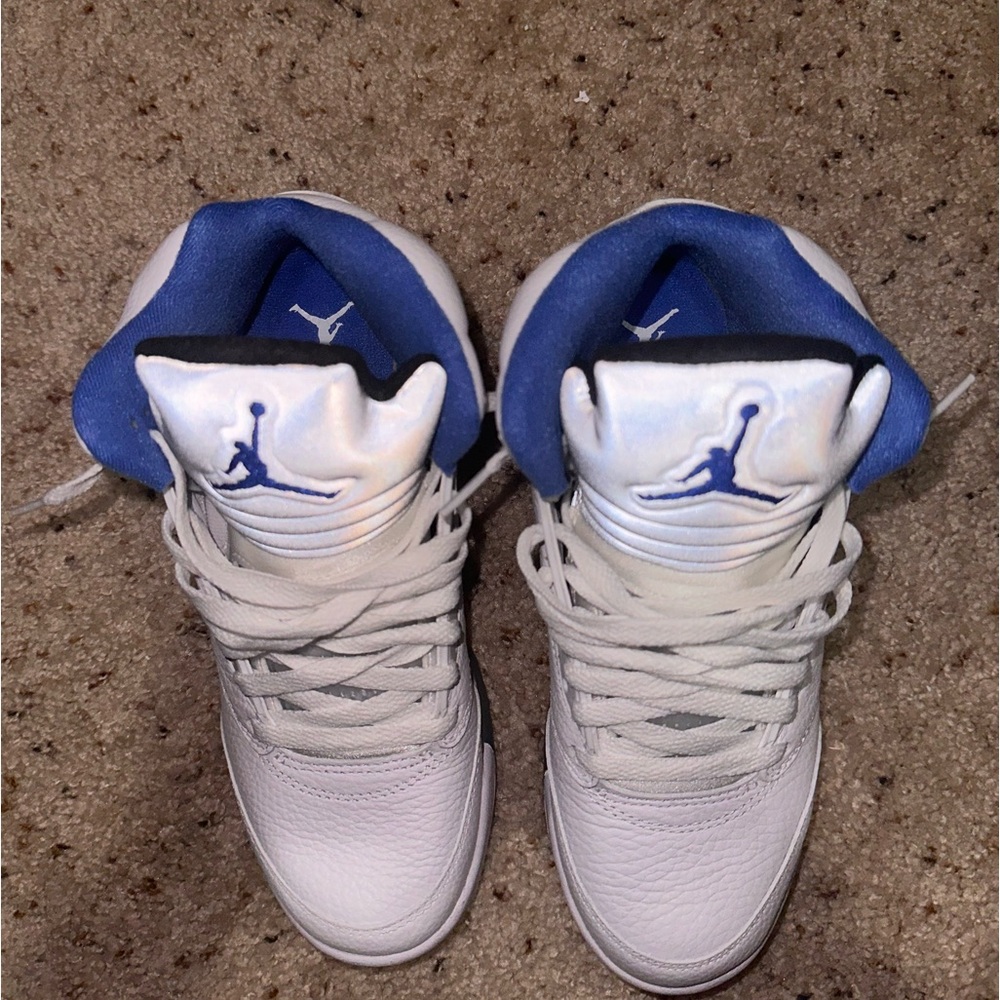 Air Jordan 5 Reto (GS) White/Royal/Black/Gray - Picture 6 of 9